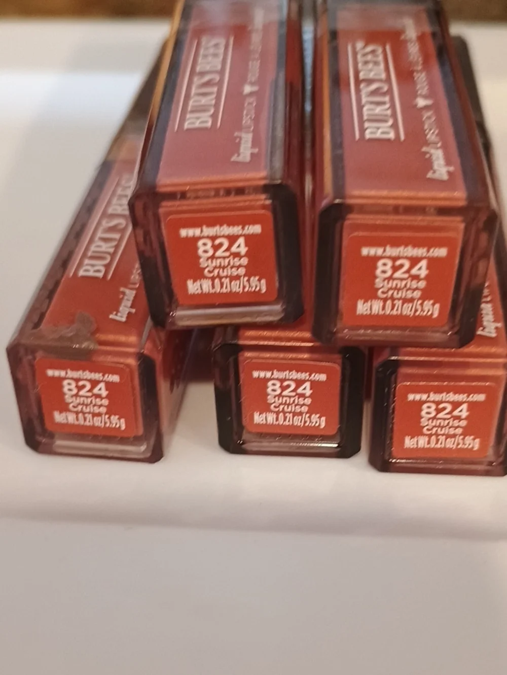 5 x Burt's Bees Liquid Lipstick, 824 Sunrise Cruise